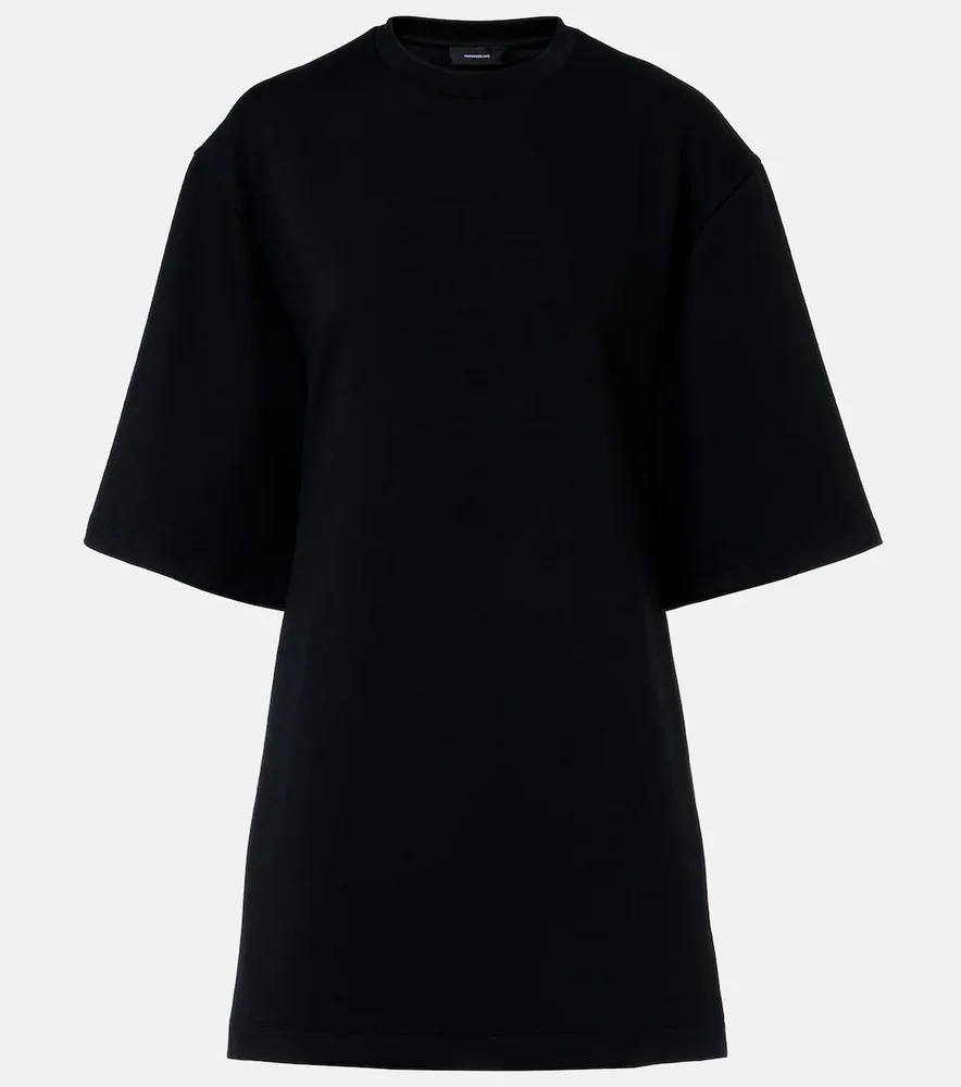 Open-back cotton-blend jersey minidress