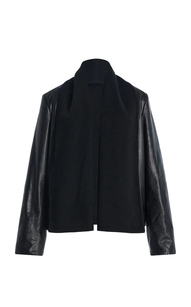 Scarf Leather Jacket