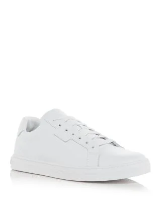 Moon Shoe Leather-Trimmed Shell Sneakers