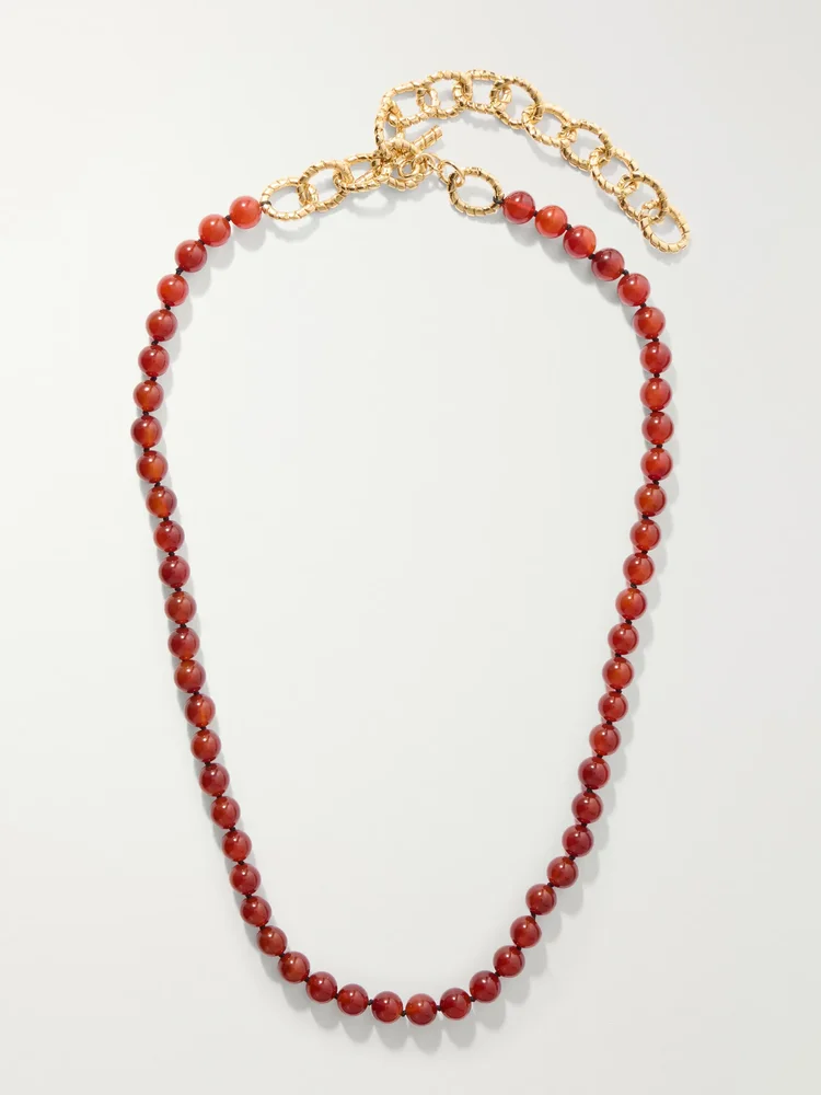 Grace gold-plated carnelian necklace