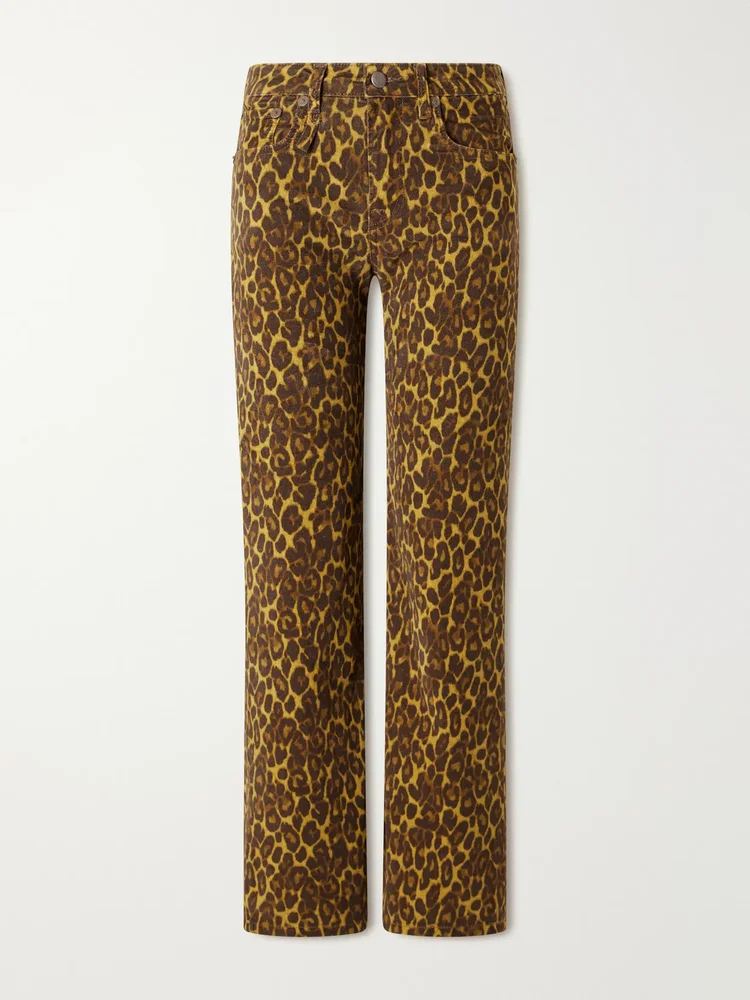 Joan Cropped Flare animal-print high-rise slim-fit jeans