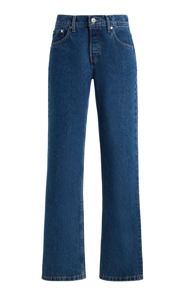 Ariel Rigid Mid-Rise Wedgie Straight-Leg Jeans