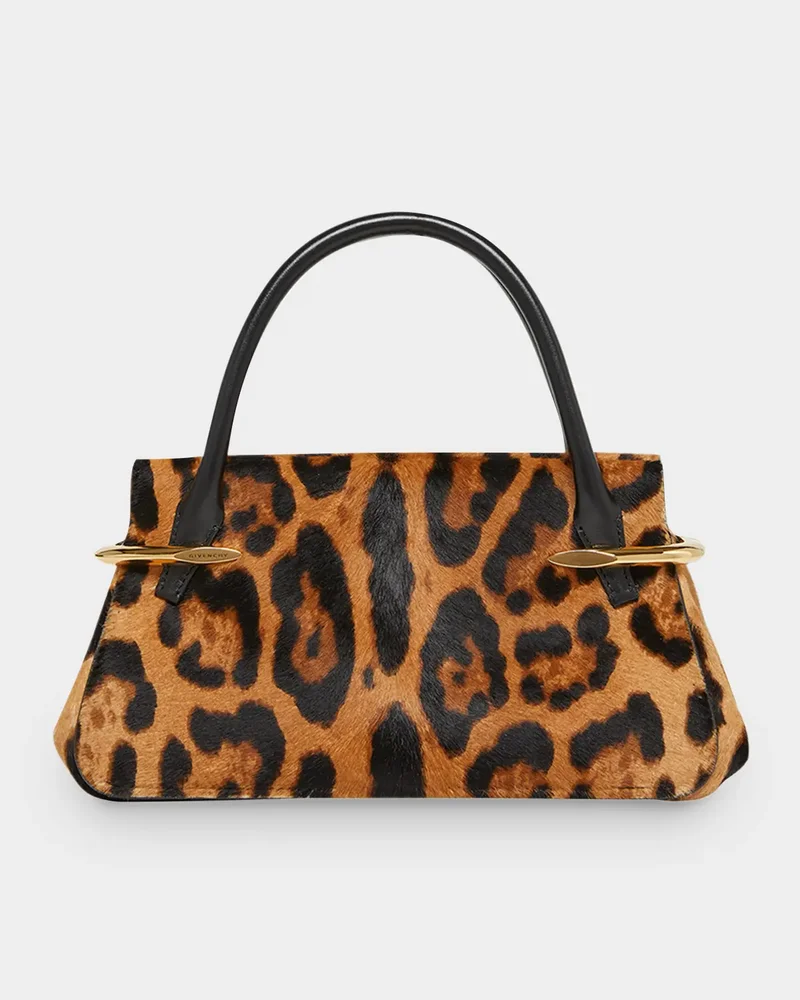 Mini Pinch Leopard Pony-Effect Top-Handle Bag