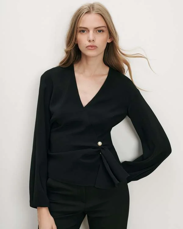 Veronica Beard Drew Brooch Blouse on Garmentory