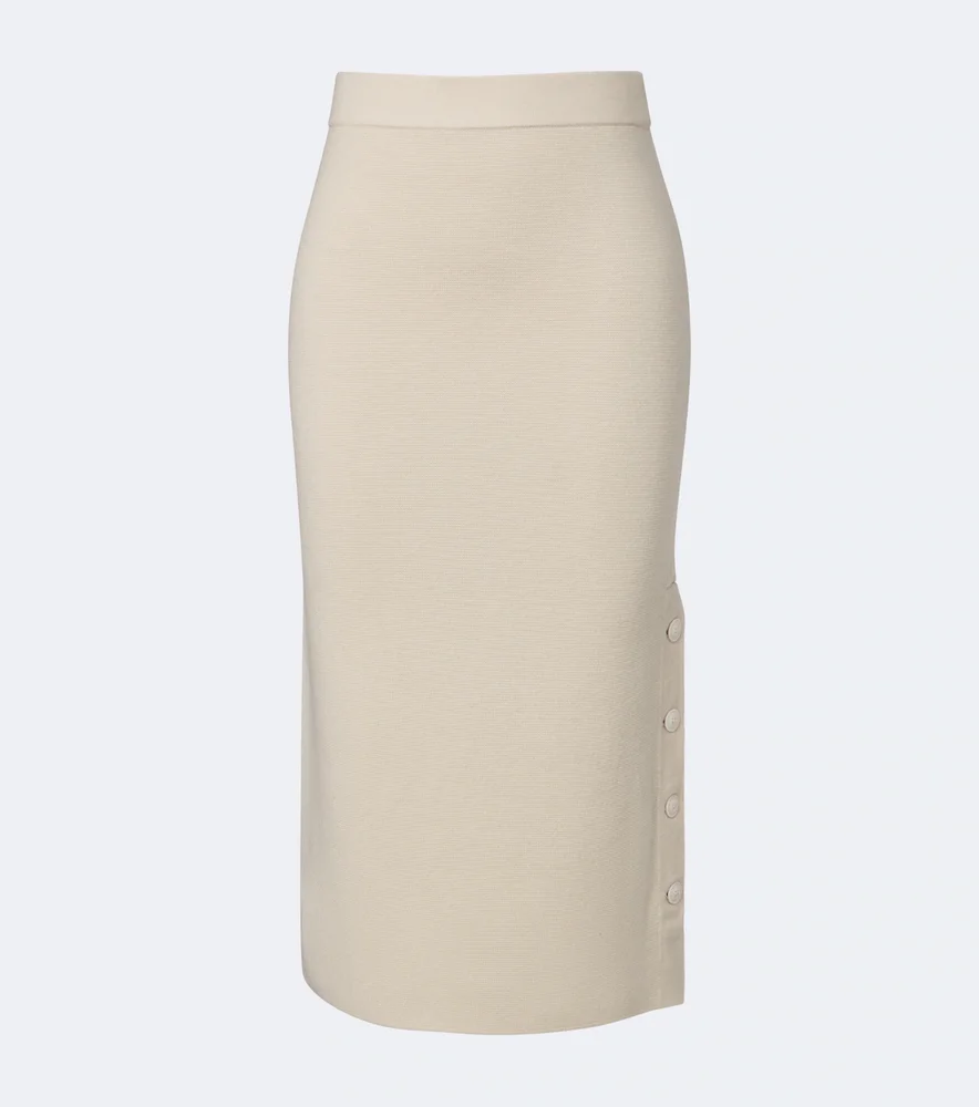 Wool and cashmere midi skirt