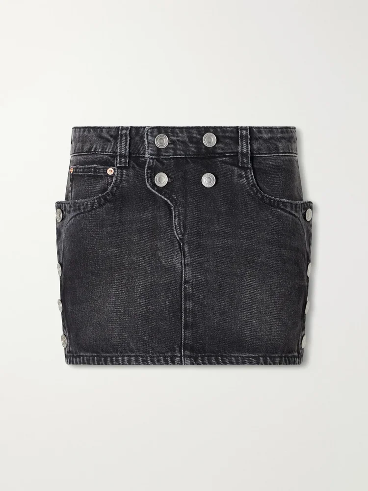 Ralma button-detailed denim mini skirt