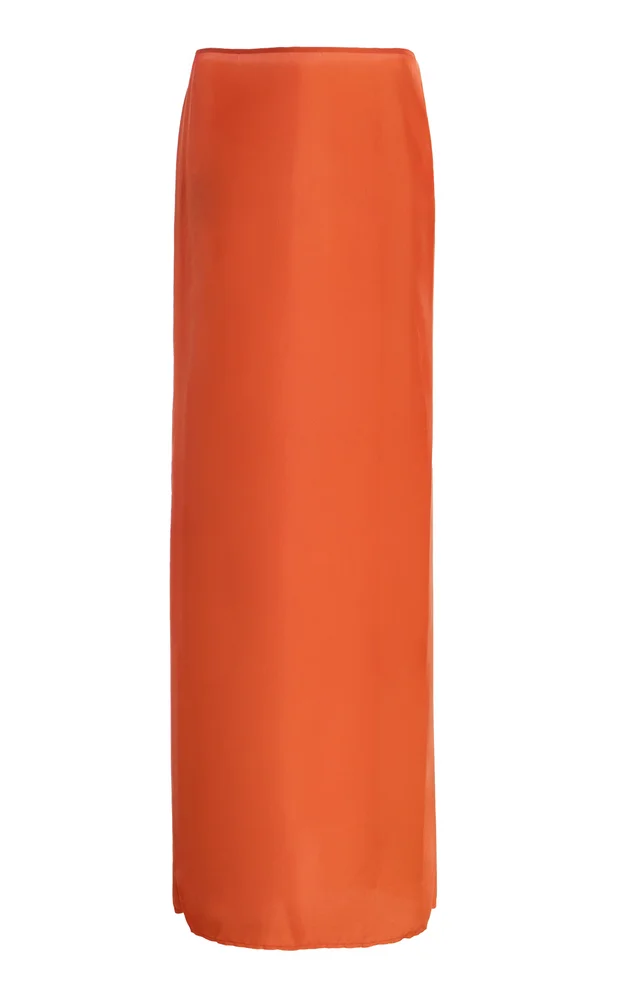 Silk-Habotai Maxi Slip Skirt