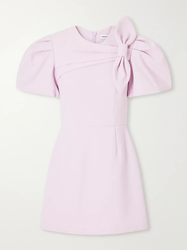 Yolanda bow-detail crepe mini dress
