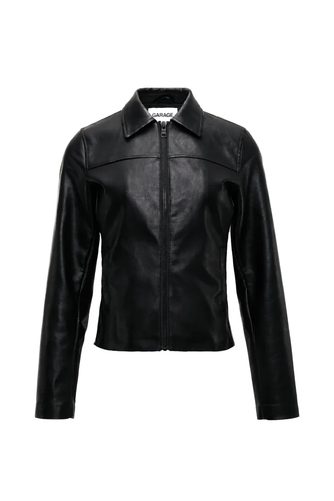 Faux-Leather Worker Jacket