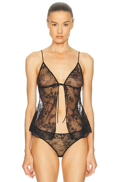 Ultra Fine Lace Open Front Cami Top