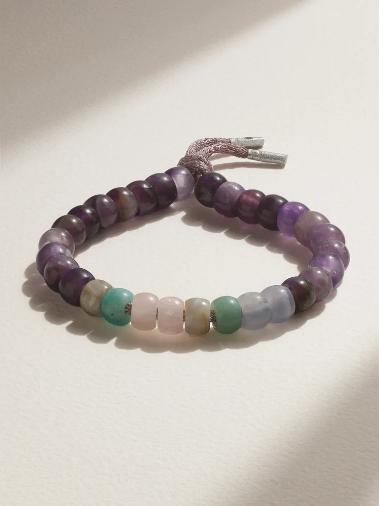 FORTE Beads Big Sur 18-karat gold and Lurex multi-stone bracelet