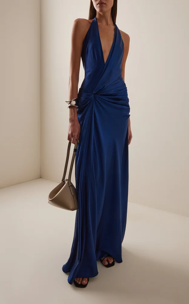 Exclusive The Atticus Silk-Satin Maxi Dress