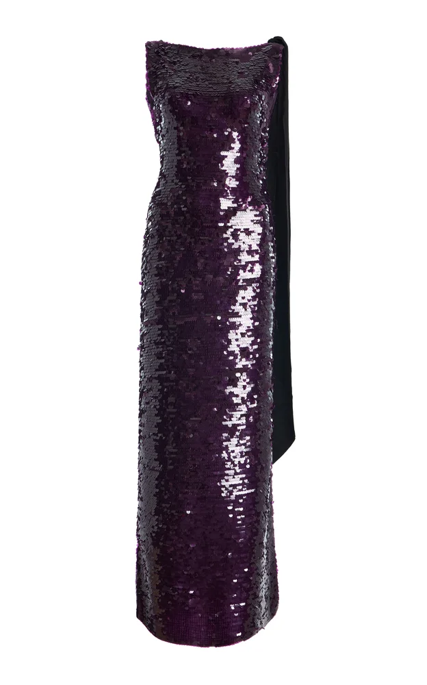 Sequined Tea-Length Dress