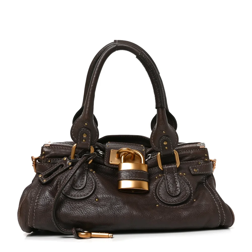 Pre-Owned Calfskin Medium Paddington Satchel, Chocolate