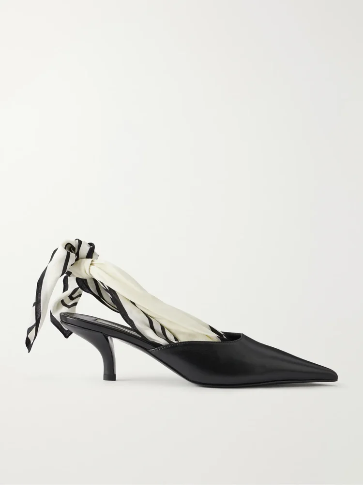 55 leather slingback pumps
