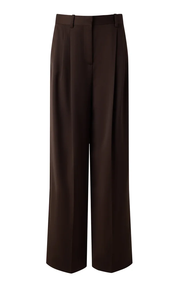 Exclusive Mid-Rise Double-Pleated Wool Trousers