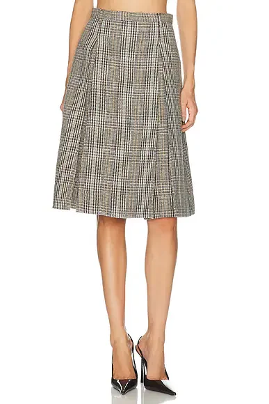 Itesha Plaid Wool Skirt