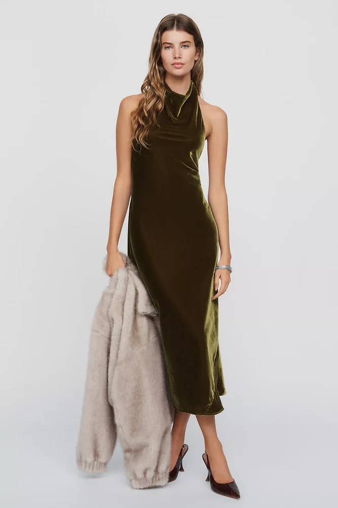 Jamie Velvet Halter Midi Dress
