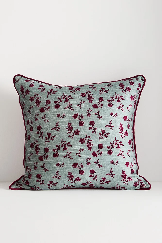 Alva Floral Cotton Velvet Pillow
