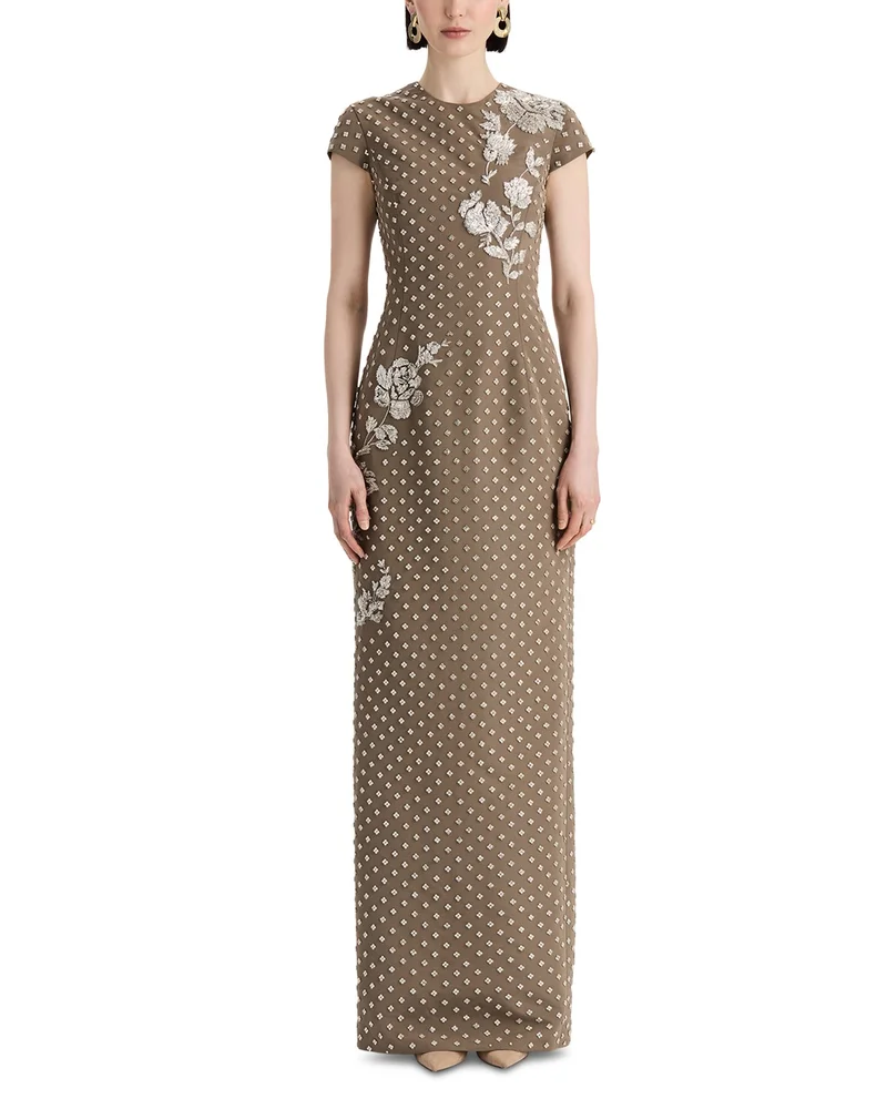 Silk Crystal Embellished Gown