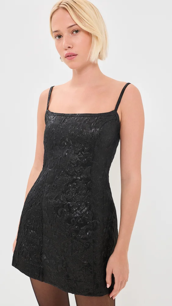 Rose Jacquard Mini Dress