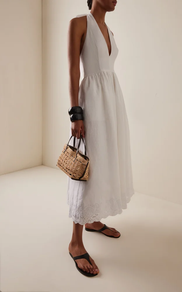 Grazia Linen Midi Halter Dress