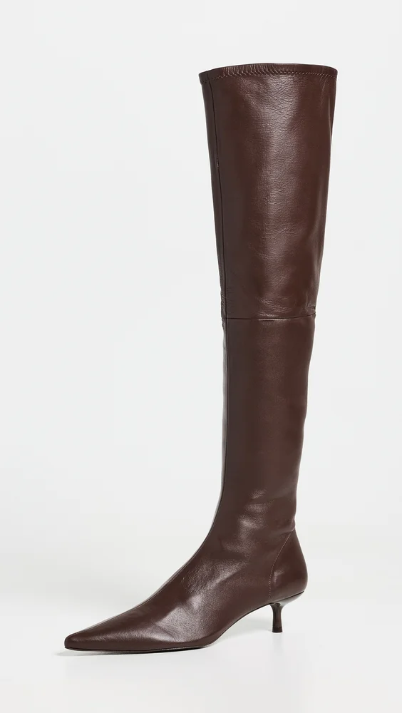 Joni Stretch Leather Over-The-Knee Boots