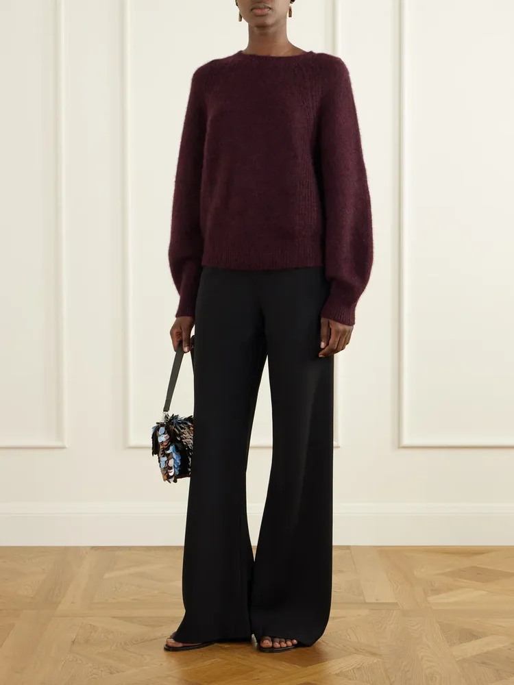 Stroll crepe wide-leg pants