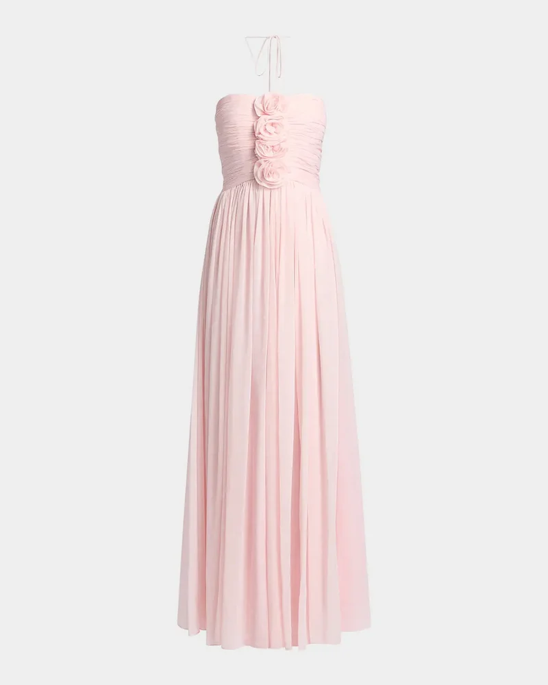 Rosette-Detail Polka Dot Gown