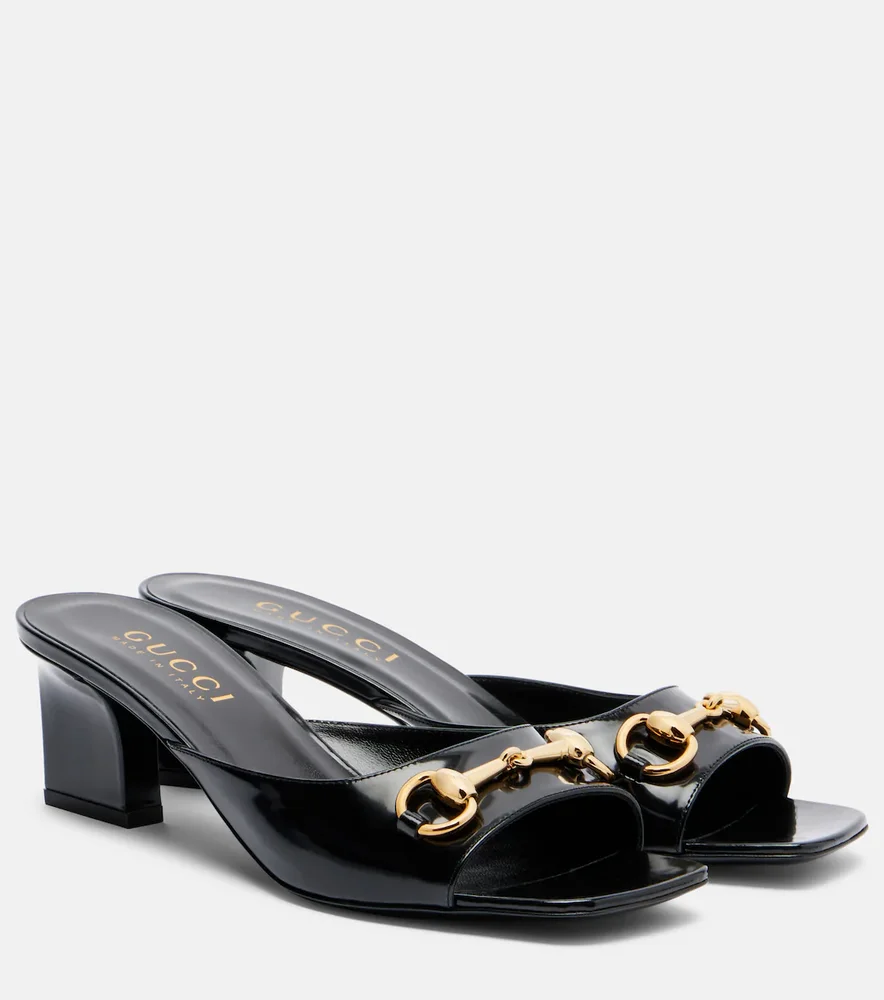Signora Horsebit patent leather mules