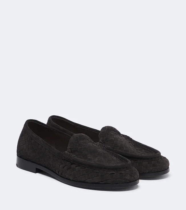 Silenzio Intrecciato suede loafers
