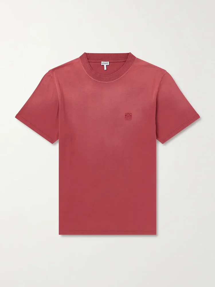 Anagram-Embroidered Cotton-Jersey T-Shirt