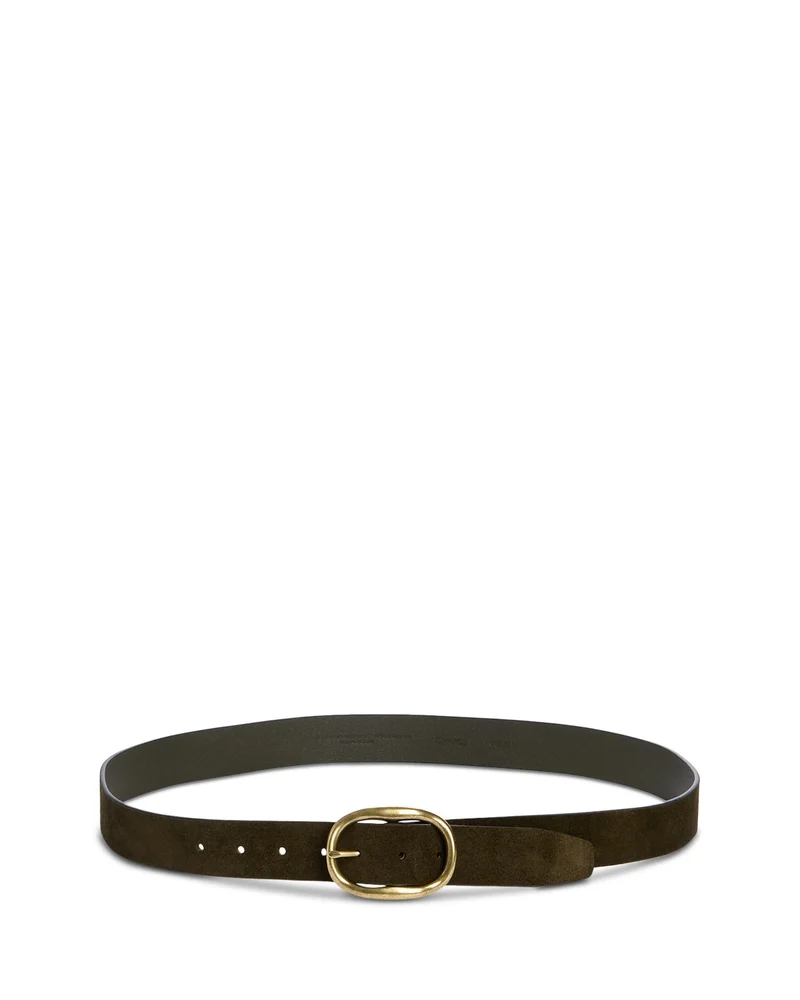 Women's Oval Buckle Suede Belt