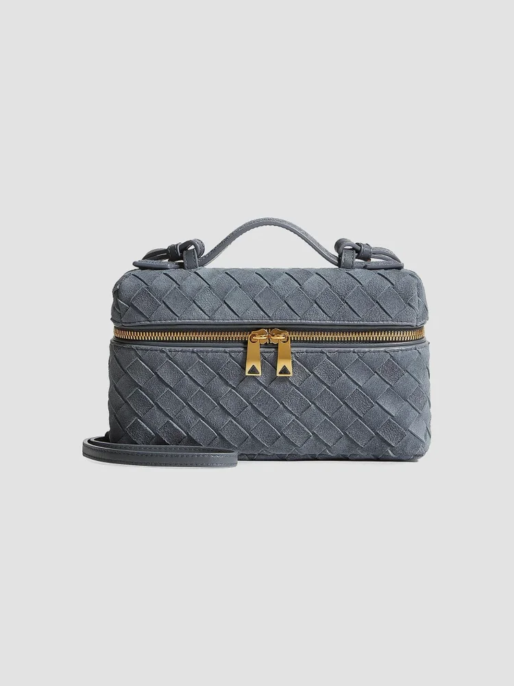 Bang Bang Intrecciato Suede Vanity Case