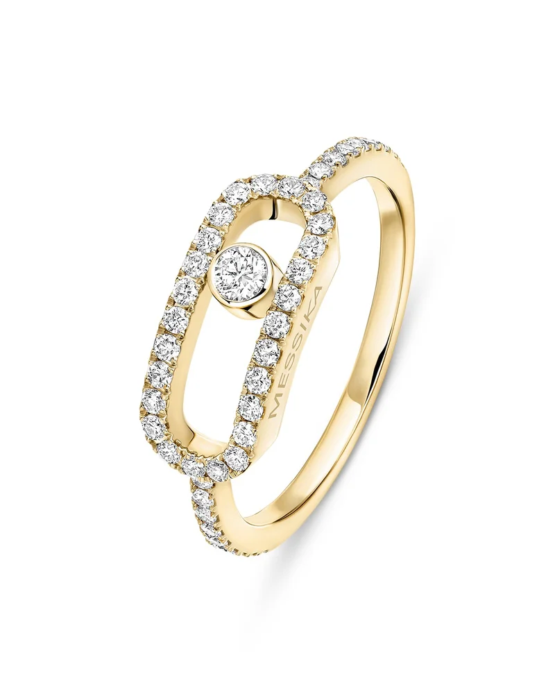 18K Gold Move Uno Large Diamond Pavé Ring, 0.31 tcw