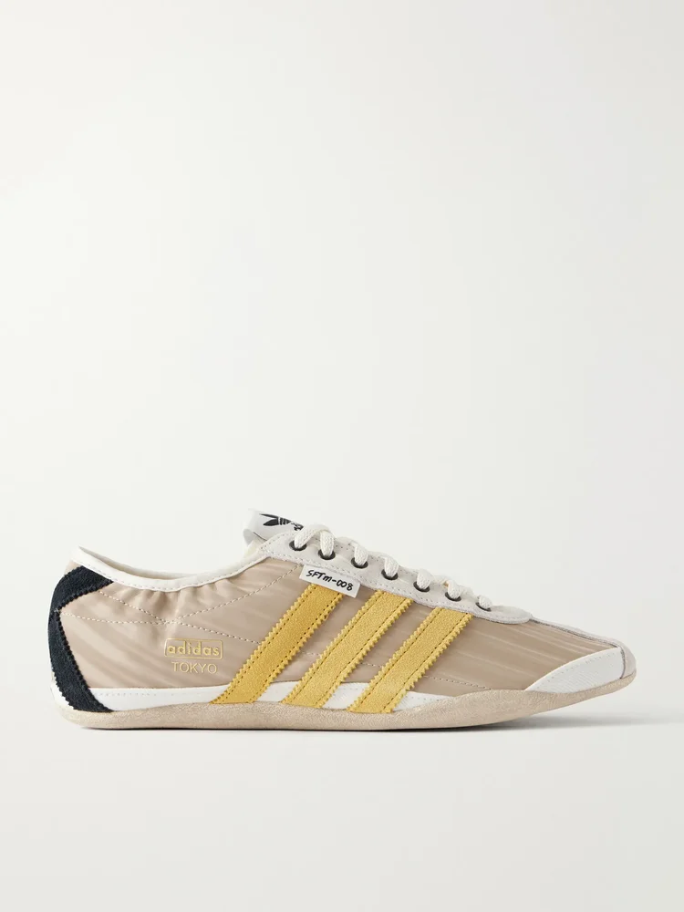 + Song For The Mute Tokyo suede and leather-trimmed shell sneakers