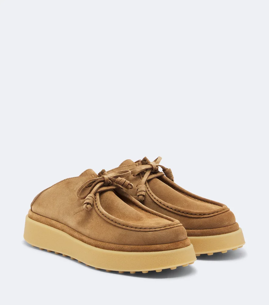 Gommino® suede platform mules