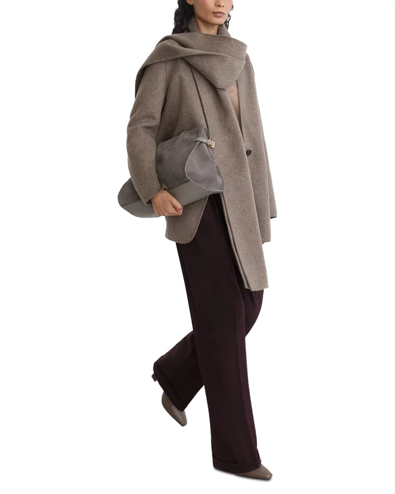 Lori Wool Blend Collarless Coat