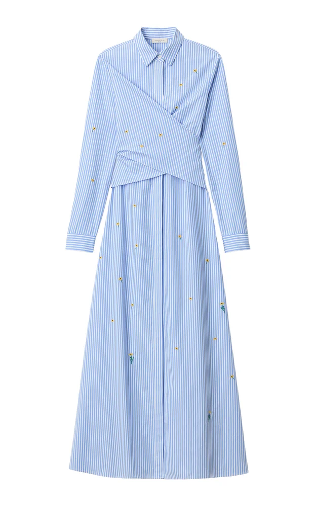 Embroidered Cotton Shirt Dress
