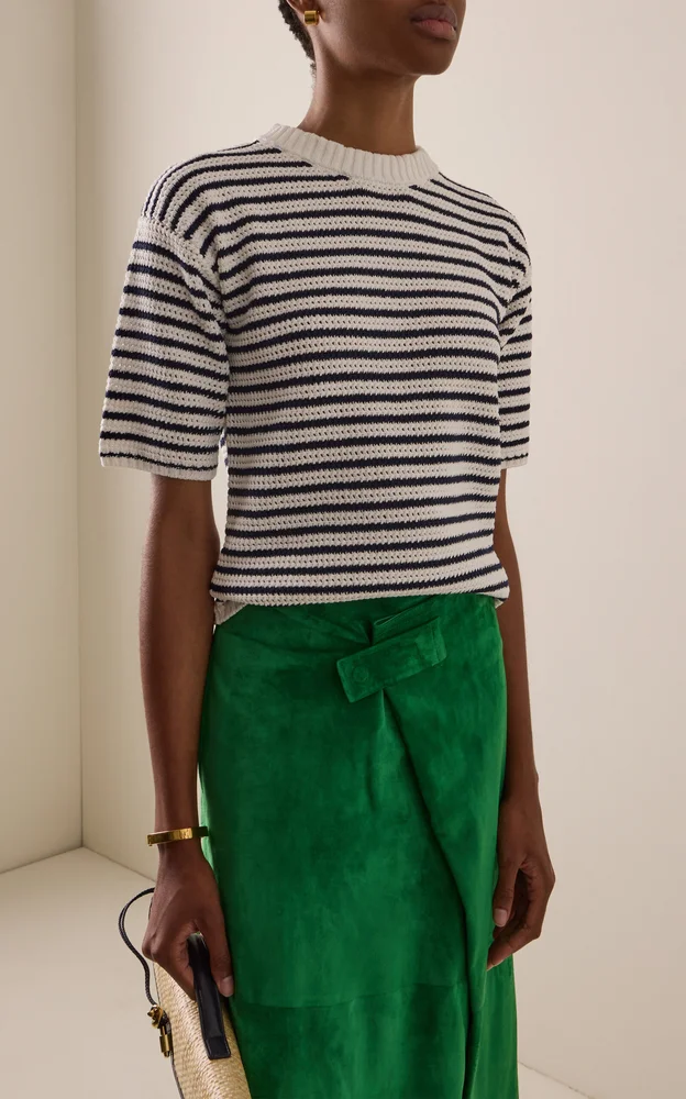 Crocheted Cotton T-Shirt
