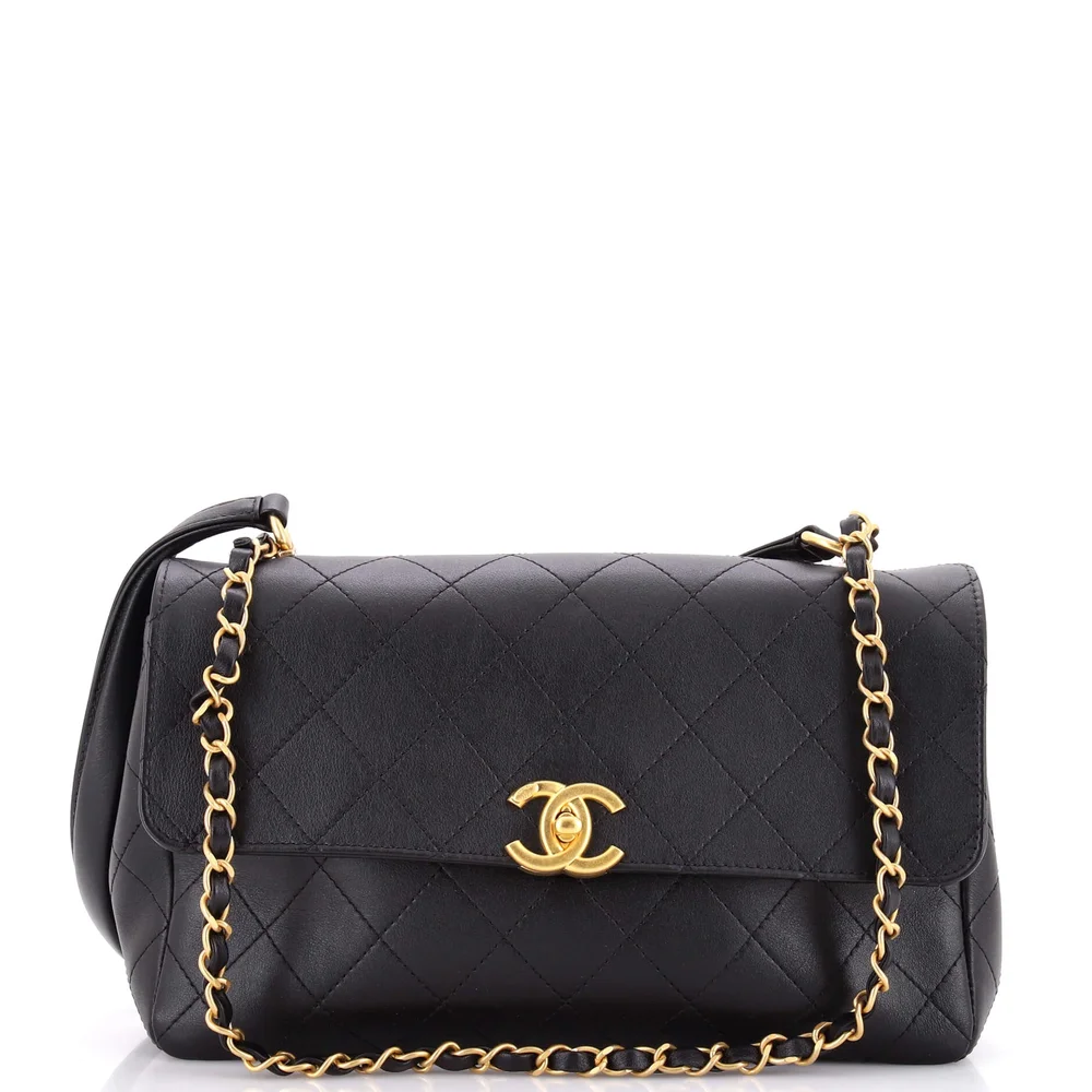 CC Convertible Flap Bag Quilted Lambskin Large