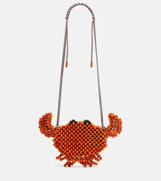 Crab Mini beaded crossbody bag
