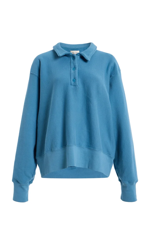 Exclusive Cotton Henley Polo Sweatshirt