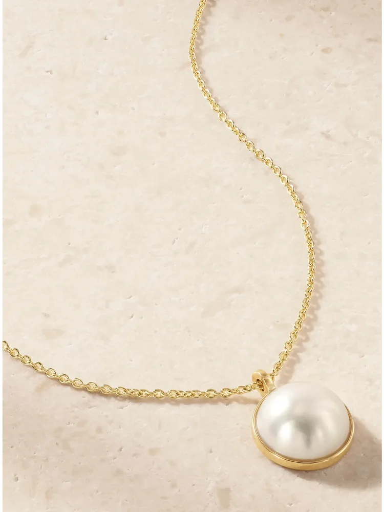 Luce Simple 14-karat recycled gold pearl necklace