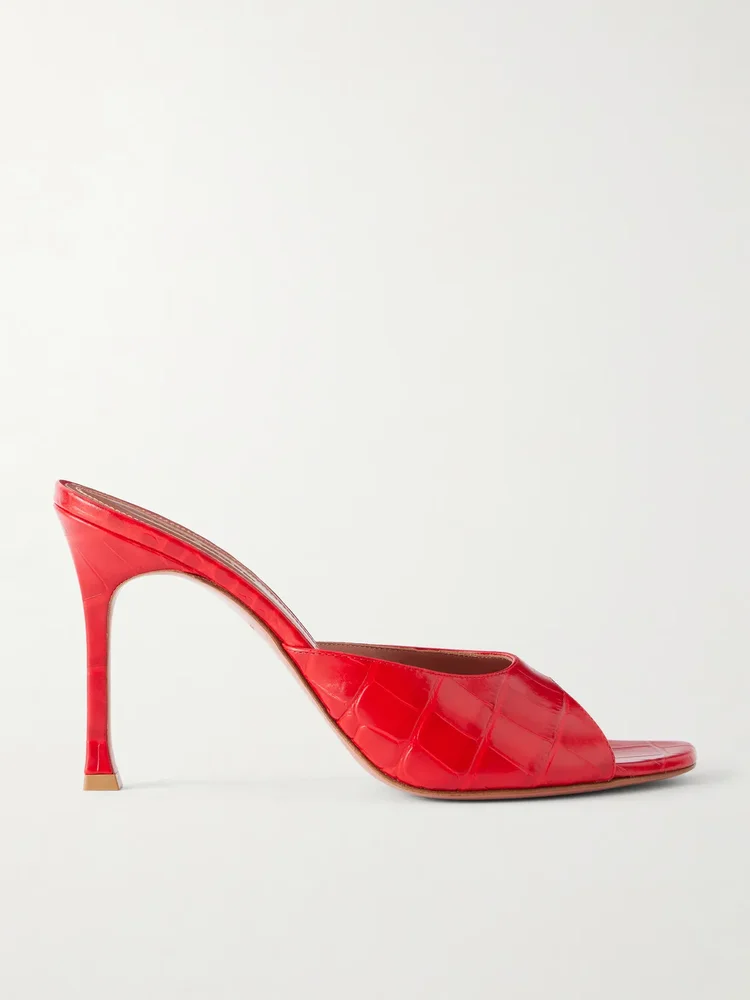 Alexa 95 croc-effect leather mules