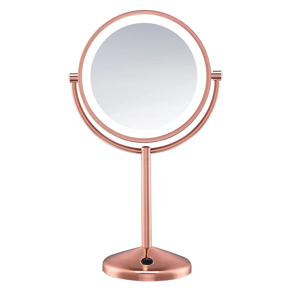 LED Vanity Mirror with 1x and 10x Magnification Rose Gold