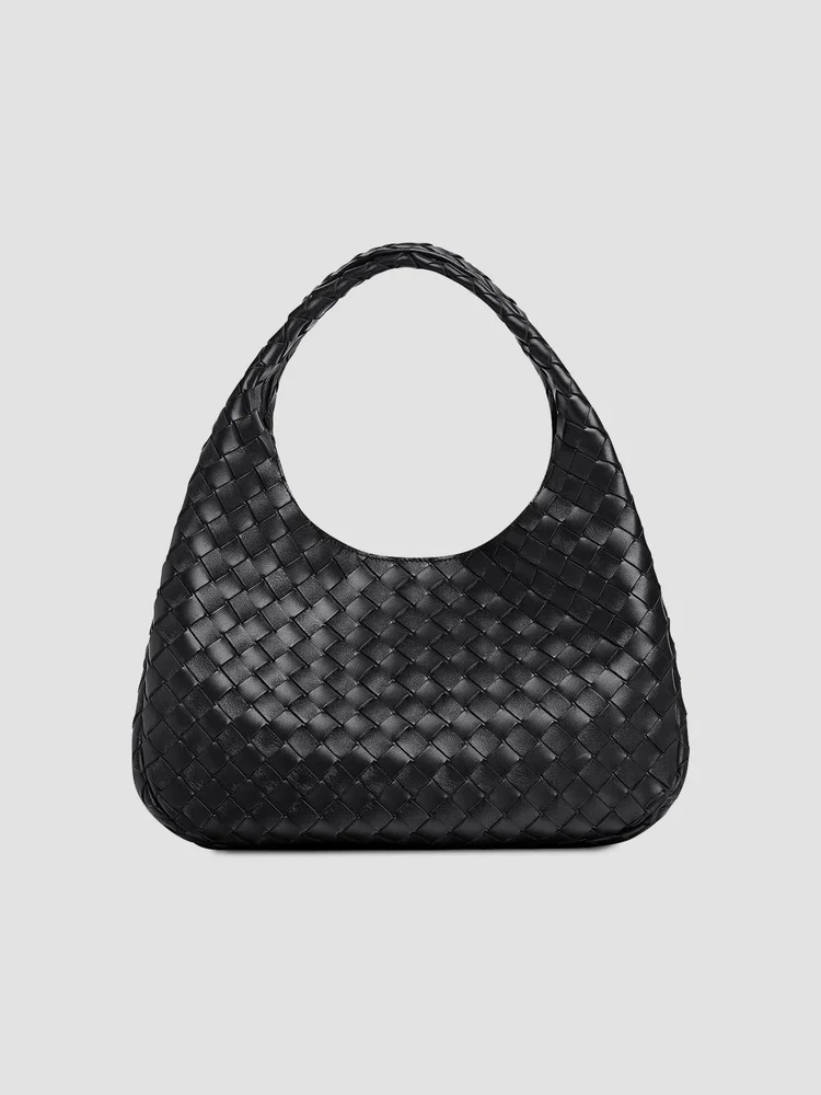 Medium Campana Intrecciato Leather Shoulder Bag