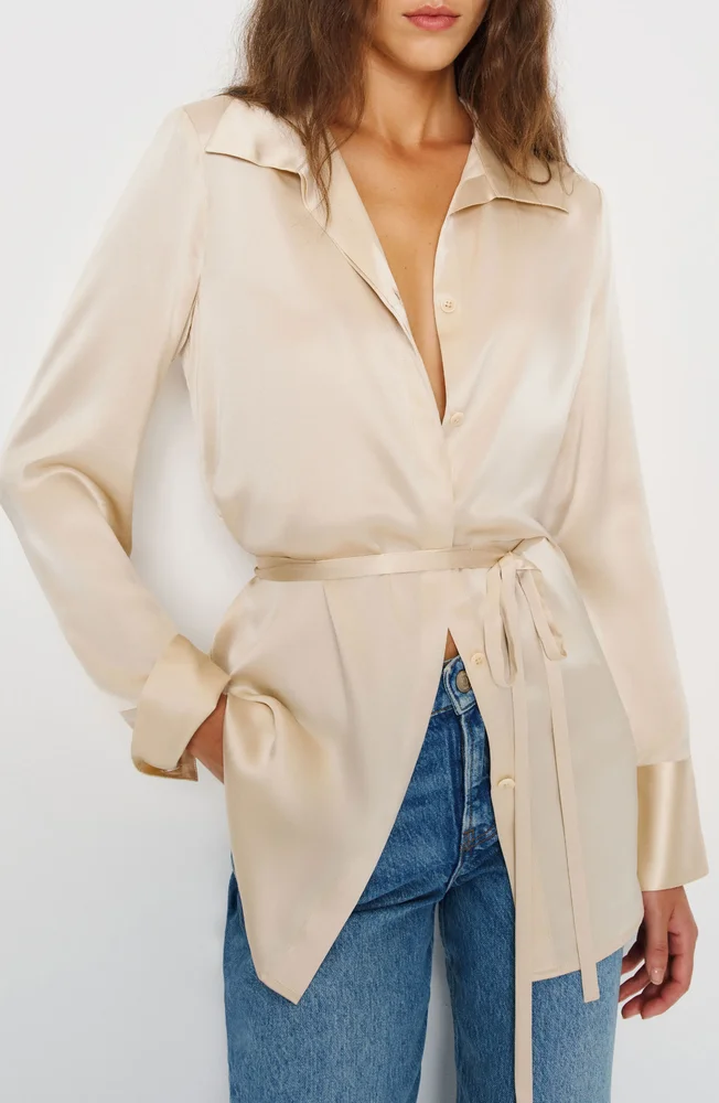 Camilla Tie Waist Silk Shirt