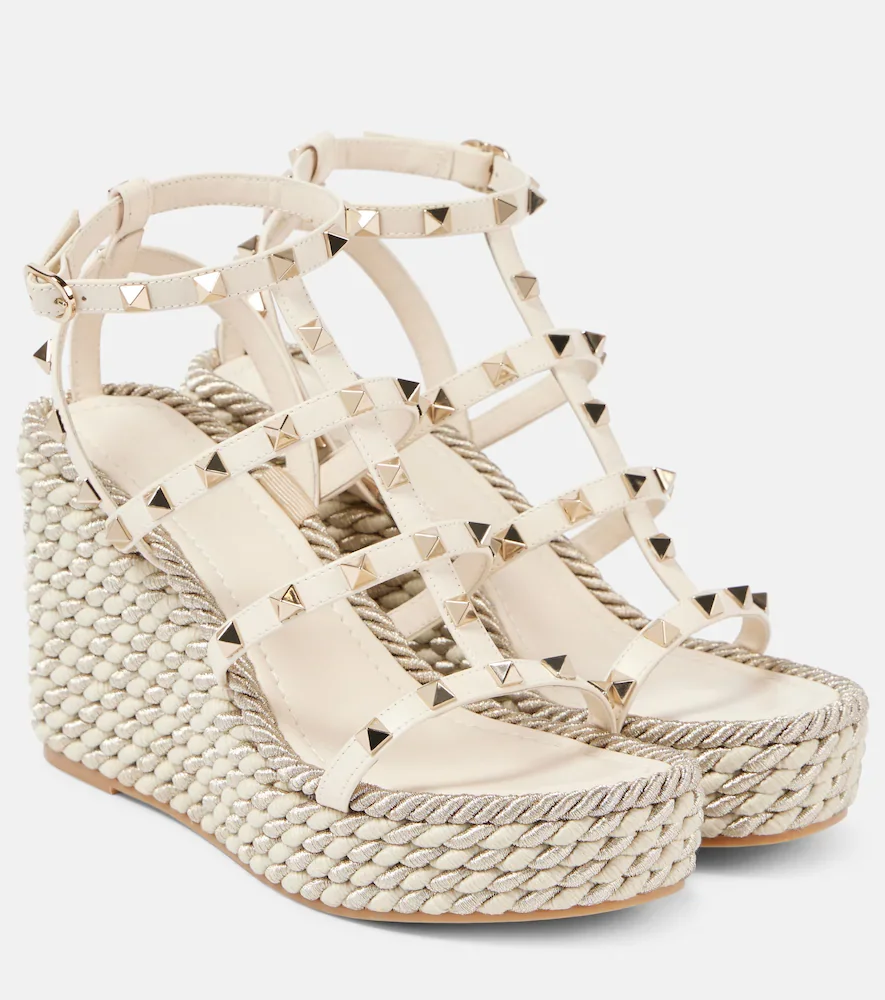 Rockstud Torchon 95 espadrille wedges