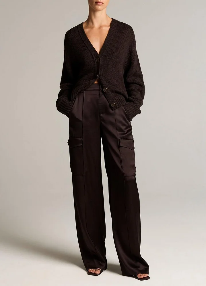 Satin High-Waist Utility Trouser
